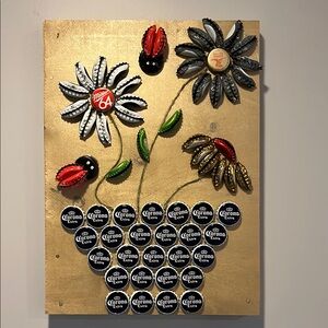 Bottle Cap Flower Wall Art